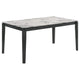 Mesa de comedor rectangular Stevie de 63 pulgadas de imitación de mármol blanco