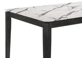 Mesa de comedor rectangular Stevie de 63 pulgadas de imitación de mármol blanco