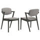 Silla de comedor Stevie de madera acolchada con brazos, color negro (juego de 2)