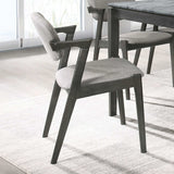 Silla de comedor Stevie de madera acolchada con brazos, color negro (juego de 2)