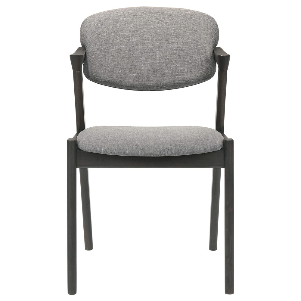 Silla de comedor Stevie de madera acolchada con brazos, color negro (juego de 2)