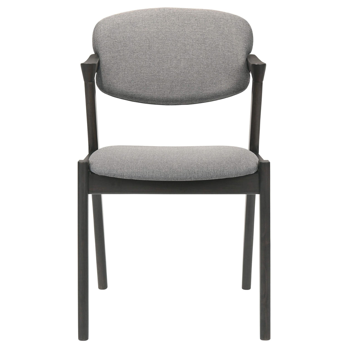 Silla de comedor Stevie de madera acolchada con brazos, color negro (juego de 2)