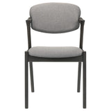 Silla de comedor Stevie de madera acolchada con brazos, color negro (juego de 2)