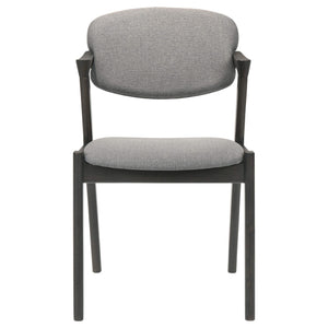 Silla de comedor Stevie de madera acolchada con brazos, color negro (juego de 2)
