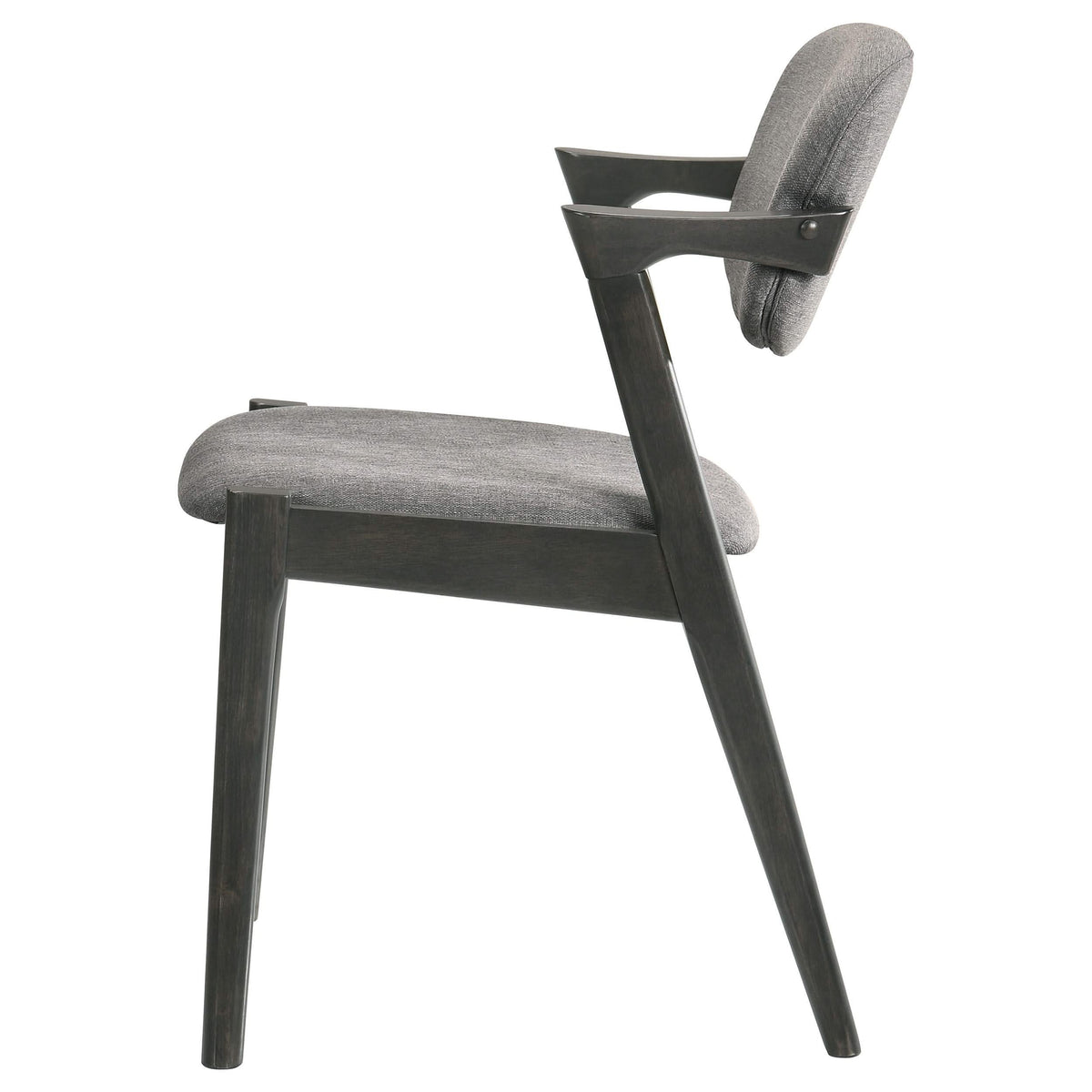 Silla de comedor Stevie de madera acolchada con brazos, color negro (juego de 2)