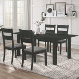 Juego de comedor Jakob de 5 piezas con hojas extensibles rectangulares, color negro