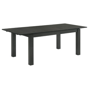 Juego de comedor Jakob de 5 piezas con hojas extensibles rectangulares, color negro