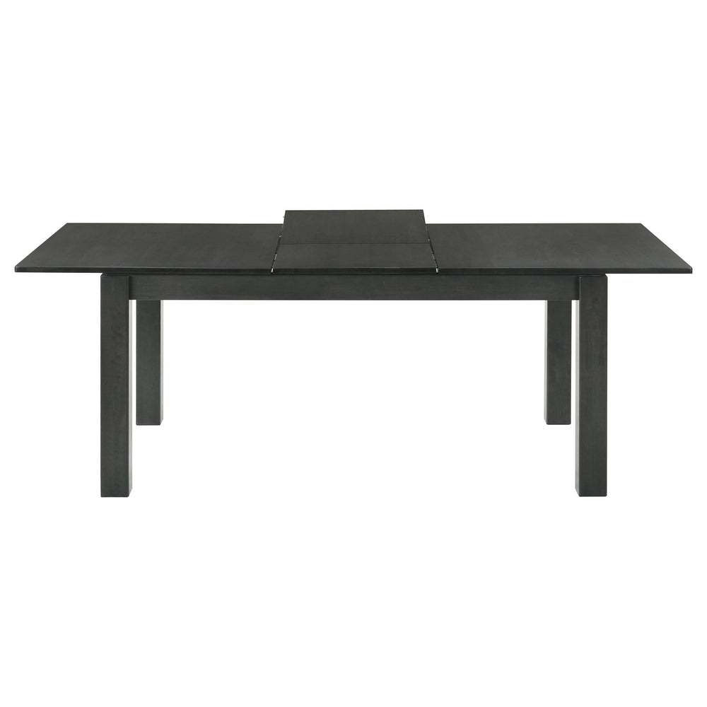 Juego de comedor Jakob de 5 piezas con hojas extensibles rectangulares, color negro