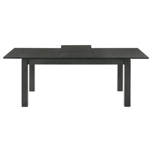 Juego de comedor Jakob de 5 piezas con hojas extensibles rectangulares, color negro