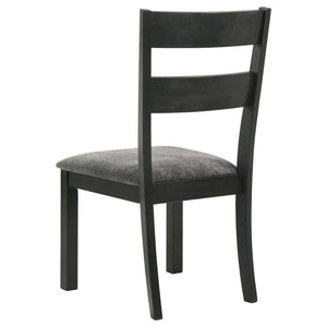 Juego de comedor Jakob de 5 piezas con hojas extensibles rectangulares, color negro