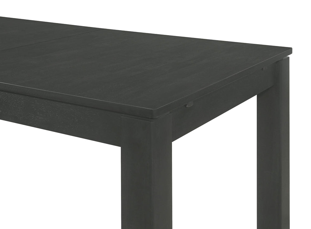 Juego de comedor Jakob de 5 piezas con hojas extensibles rectangulares, color negro