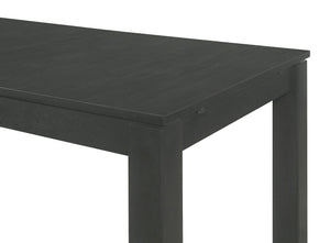 Juego de comedor Jakob de 5 piezas con hojas extensibles rectangulares, color negro