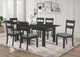 Juego de comedor Jakob de 7 piezas con hojas extensibles rectangulares, color negro