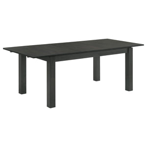 Juego de comedor Jakob de 7 piezas con hojas extensibles rectangulares, color negro