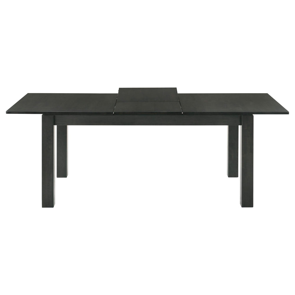 Juego de comedor Jakob de 7 piezas con hojas extensibles rectangulares, color negro