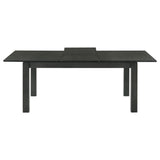 Juego de comedor Jakob de 7 piezas con hojas extensibles rectangulares, color negro