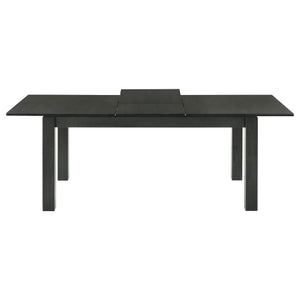 Juego de comedor Jakob de 7 piezas con hojas extensibles rectangulares, color negro