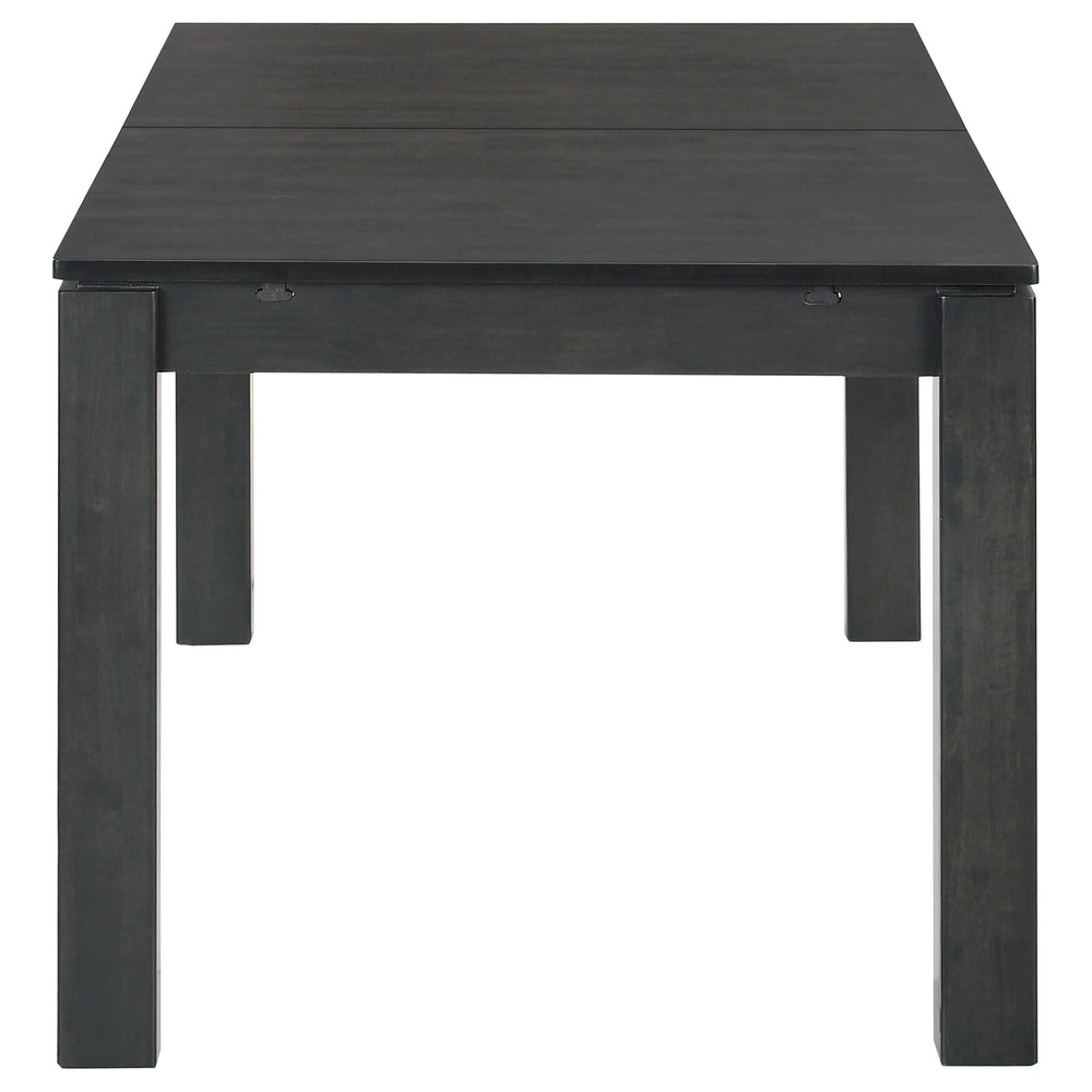 Juego de comedor Jakob de 7 piezas con hojas extensibles rectangulares, color negro