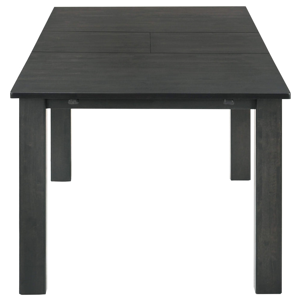 Juego de comedor Jakob de 7 piezas con hojas extensibles rectangulares, color negro