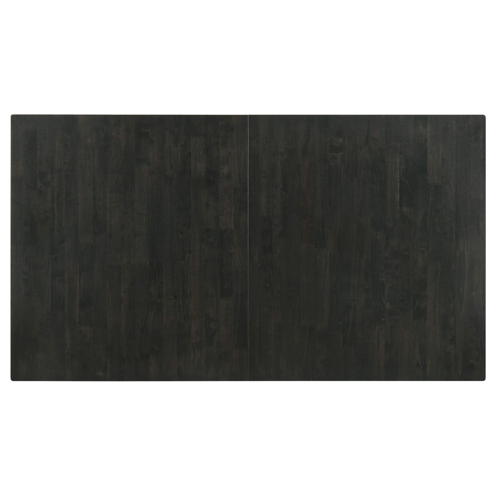 Juego de comedor Jakob de 7 piezas con hojas extensibles rectangulares, color negro