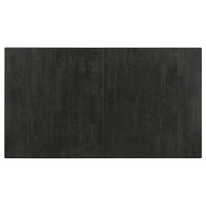 Juego de comedor Jakob de 7 piezas con hojas extensibles rectangulares, color negro