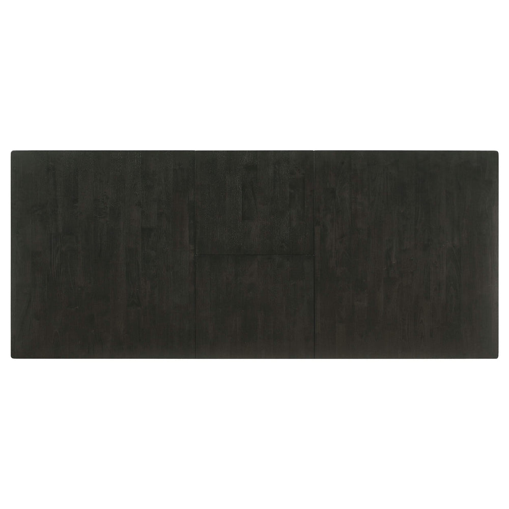 Juego de comedor Jakob de 7 piezas con hojas extensibles rectangulares, color negro