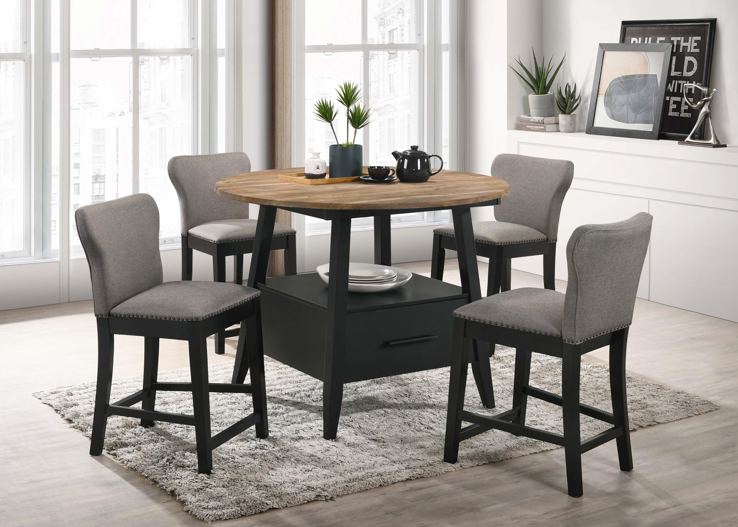 Gibson Round 50-inch Counter Height Dining Table Yukon Oak