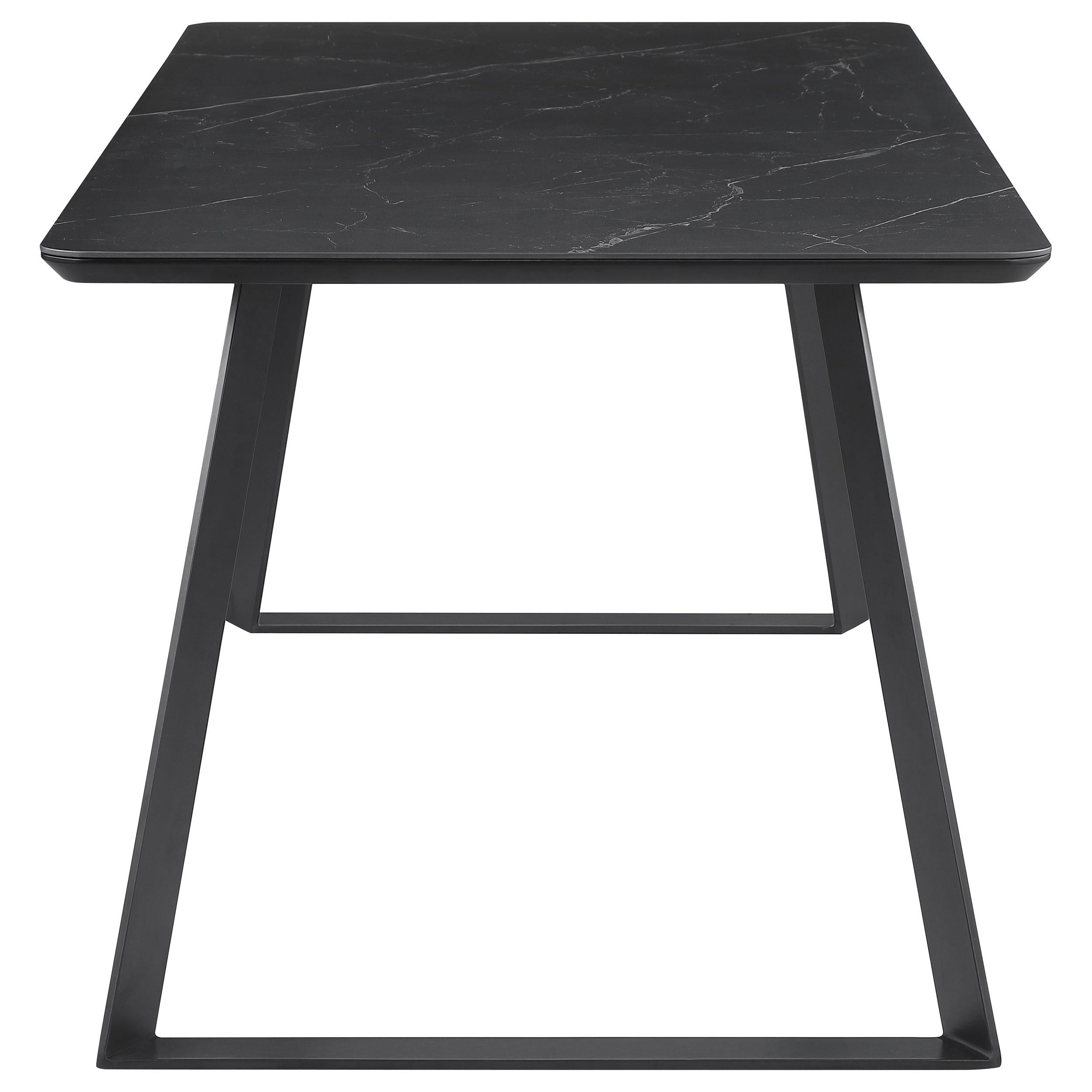 Smith 5-piece Rectangular Ceramic Top Dining Table Set Black