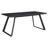 Juego de mesa de comedor Smith de 7 piezas con superficie de cerámica rectangular, color negro