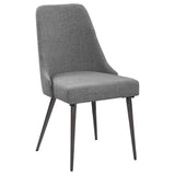 Juego de mesa de comedor Smith de 7 piezas con superficie de cerámica rectangular, color negro
