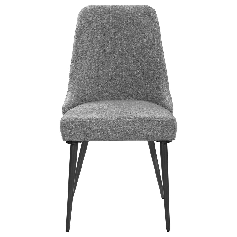 Juego de mesa de comedor Smith de 7 piezas con superficie de cerámica rectangular, color negro