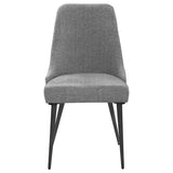 Juego de mesa de comedor Smith de 7 piezas con superficie de cerámica rectangular, color negro