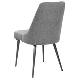 Juego de mesa de comedor Smith de 7 piezas con superficie de cerámica rectangular, color negro