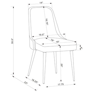 Juego de mesa de comedor Smith de 7 piezas con superficie de cerámica rectangular, color negro