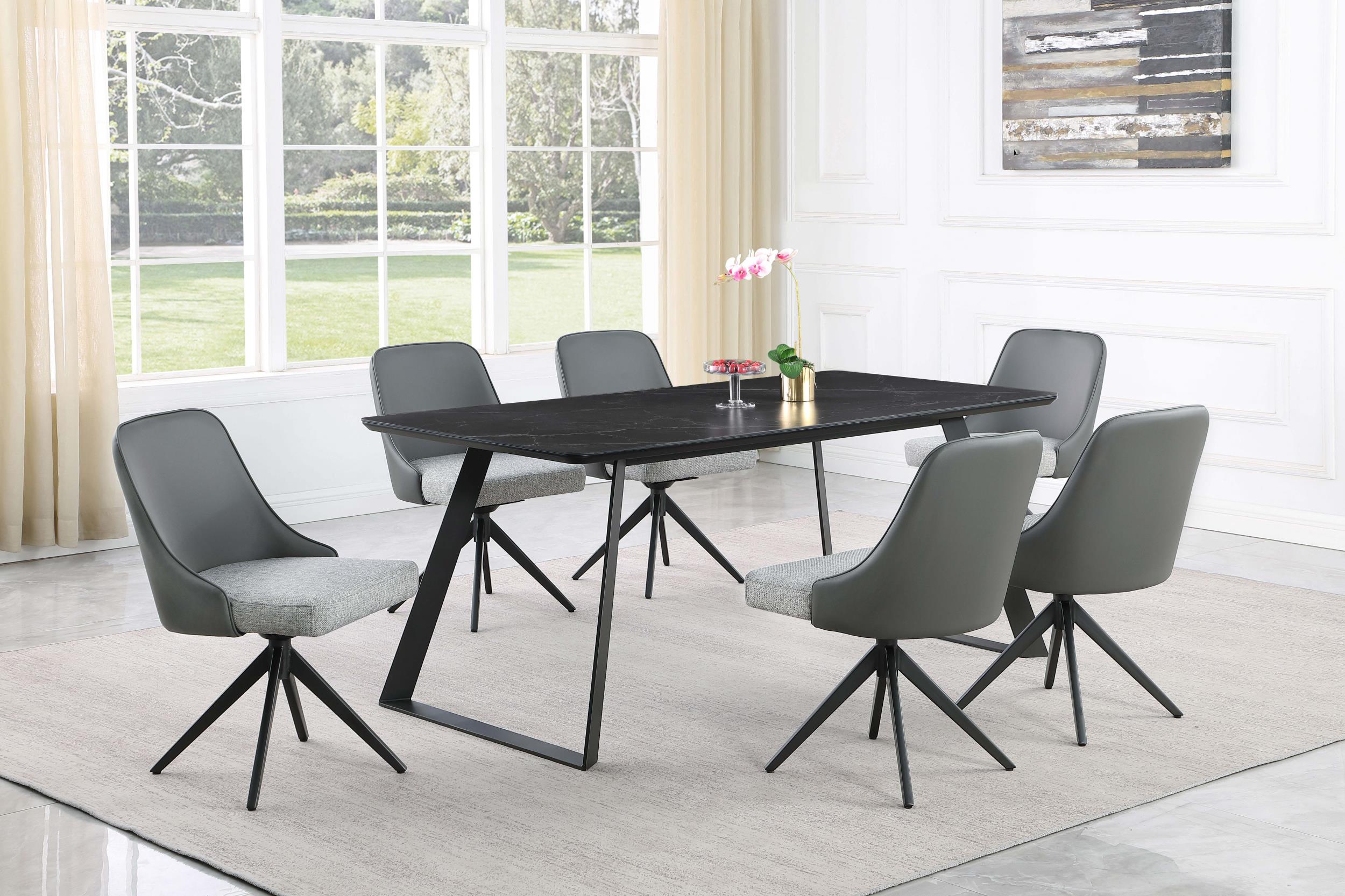 Smith Rectangular 71-inch Ceramic Top Dining Table Black