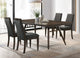 Juego de mesa de comedor rectangular Wes de 5 piezas en nogal oscuro