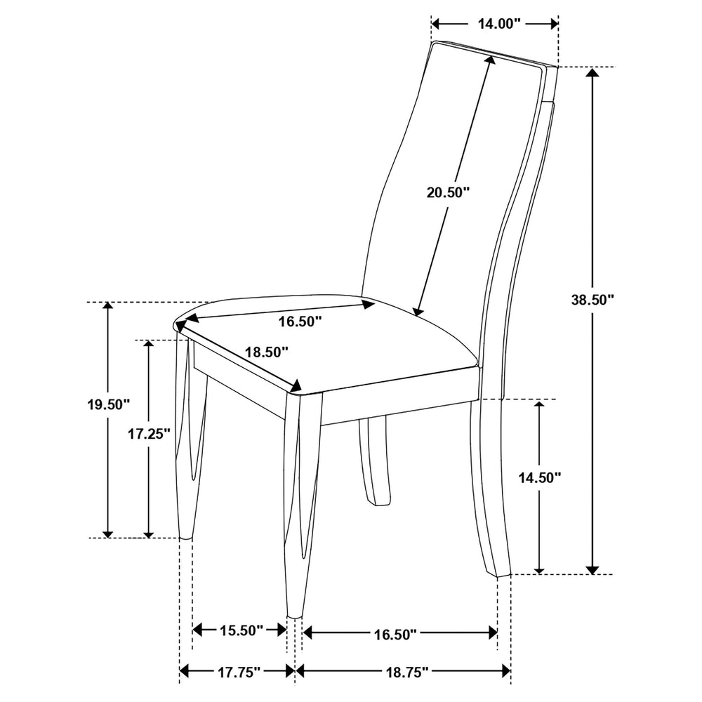 Juego de mesa de comedor rectangular Wes de 5 piezas en nogal oscuro
