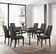 Juego de mesa de comedor rectangular Wes de 7 piezas en nogal oscuro