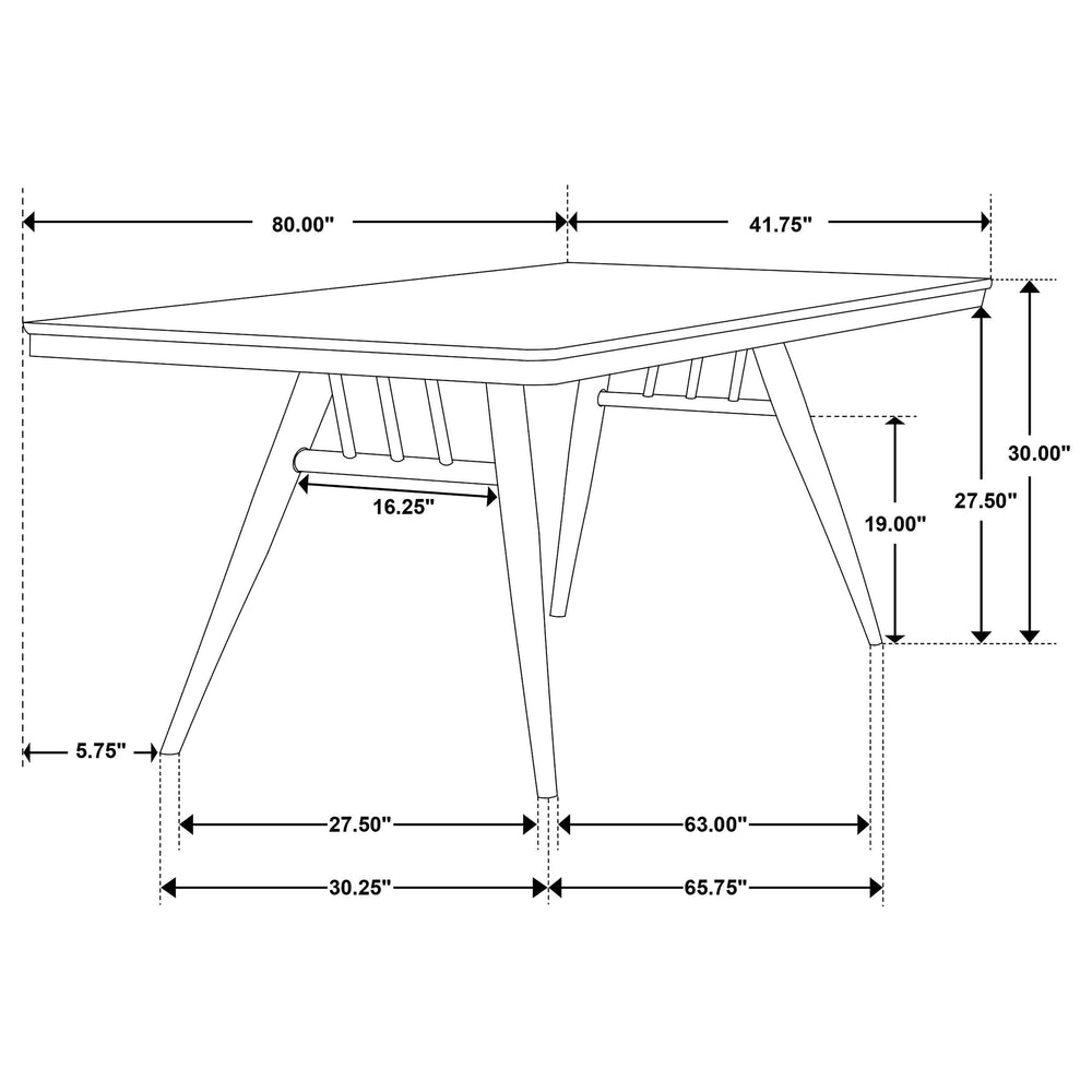 Juego de mesa de comedor rectangular Wes de 7 piezas en nogal oscuro