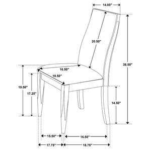 Juego de mesa de comedor rectangular Wes de 7 piezas en nogal oscuro