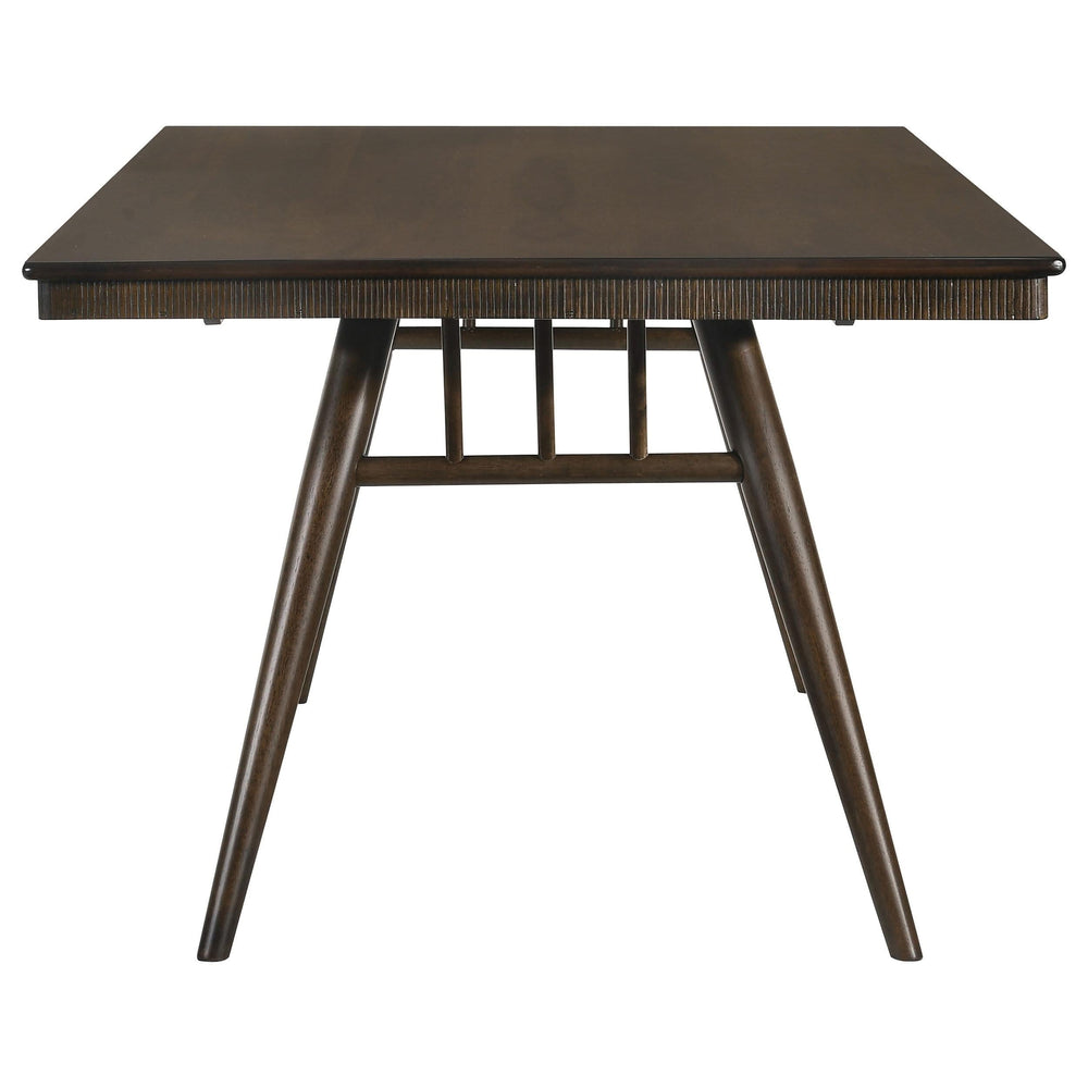 Mesa de comedor rectangular de madera Wes de 80 pulgadas en nogal oscuro