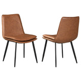 Silla de comedor tapizada Ortega color café (juego de 2)