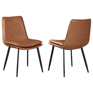Silla de comedor tapizada Ortega color café (juego de 2)