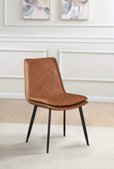 Silla de comedor tapizada Ortega color café (juego de 2)