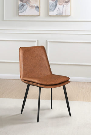 Silla de comedor tapizada Ortega color café (juego de 2)
