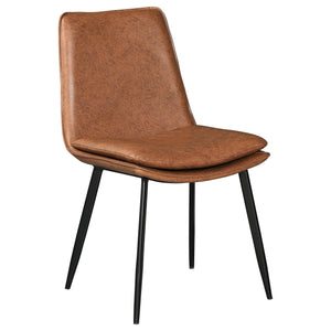 Silla de comedor tapizada Ortega color café (juego de 2)