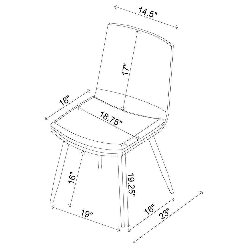 Silla de comedor tapizada Ortega color café (juego de 2)