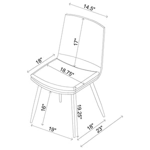 Silla de comedor tapizada Ortega color café (juego de 2)