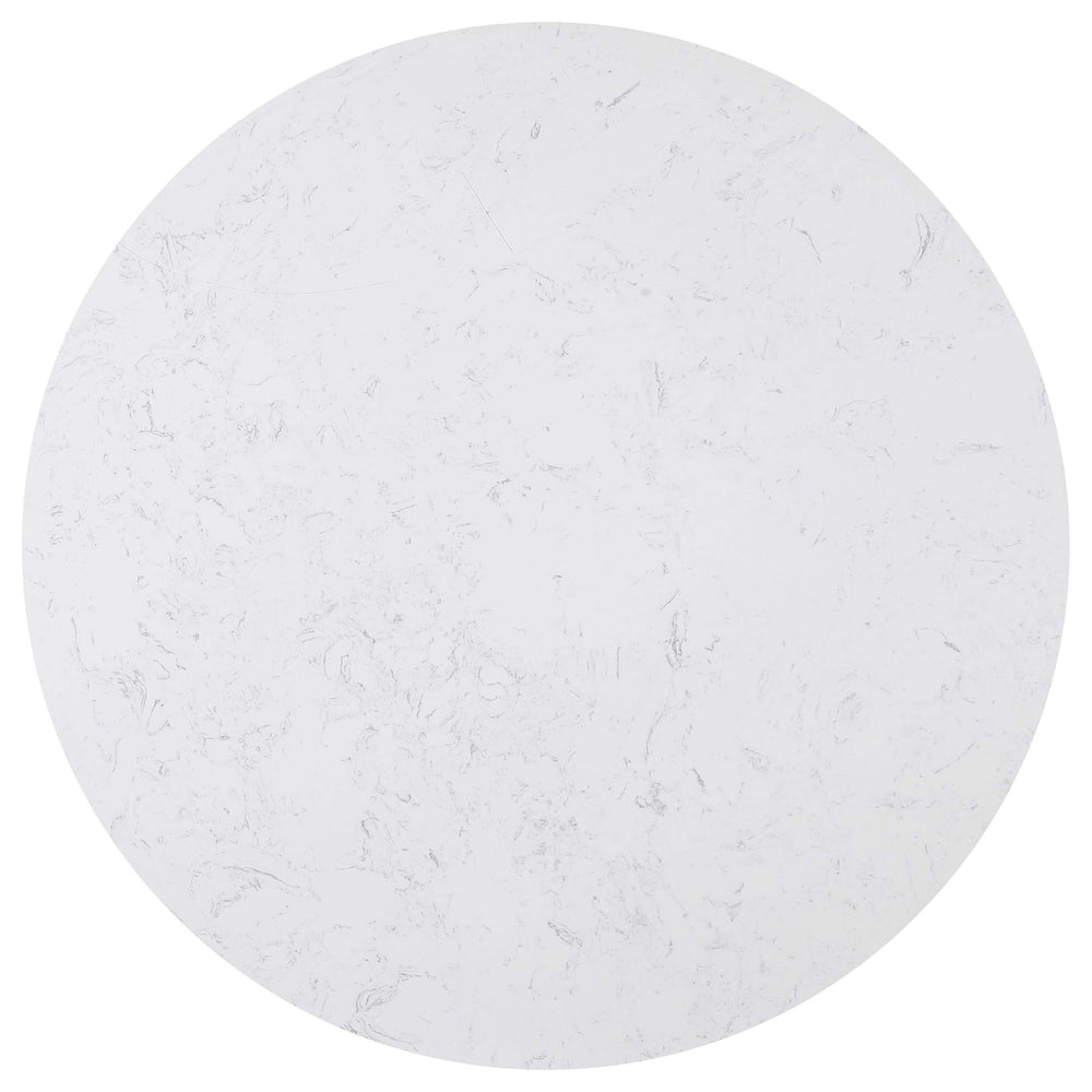 Juego de mesa de comedor redonda de 5 piezas con tablero de mármol Sherry, color marrón
