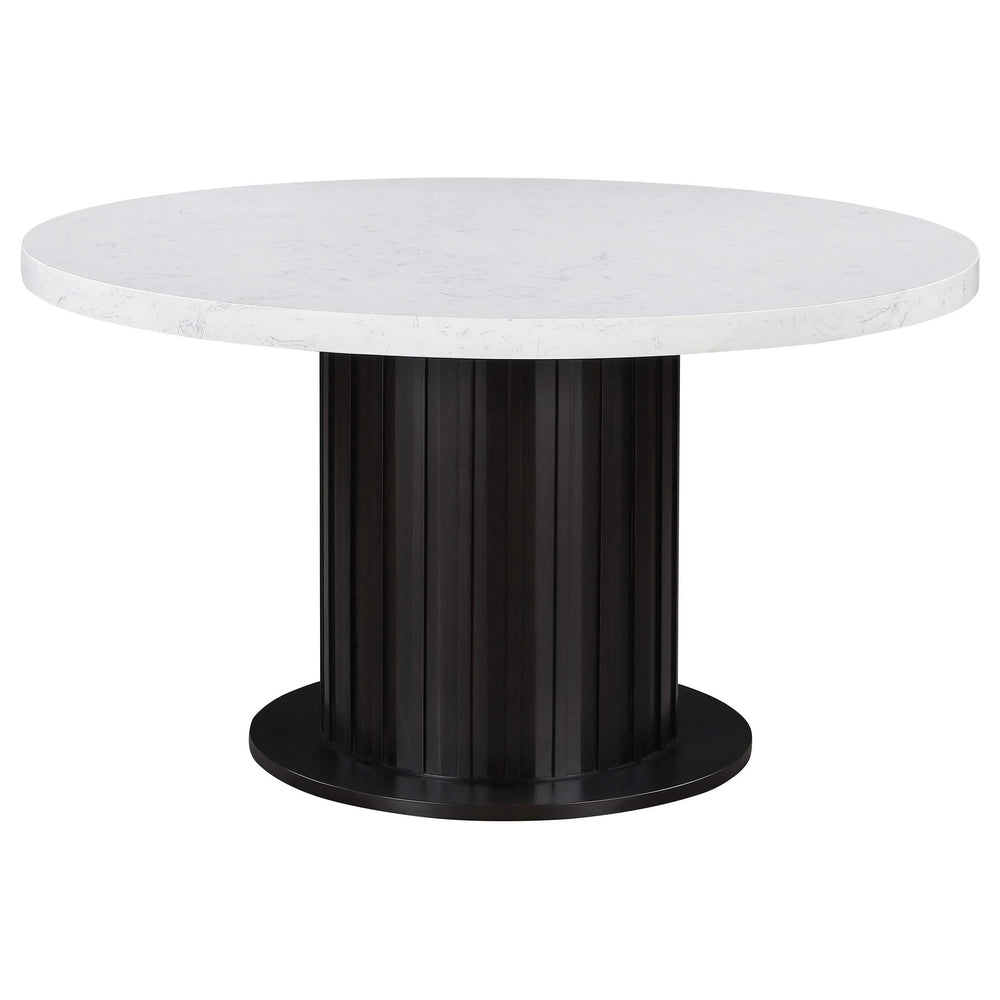 Juego de mesa de comedor Sherry de 5 piezas con tablero de mármol redondo en beige